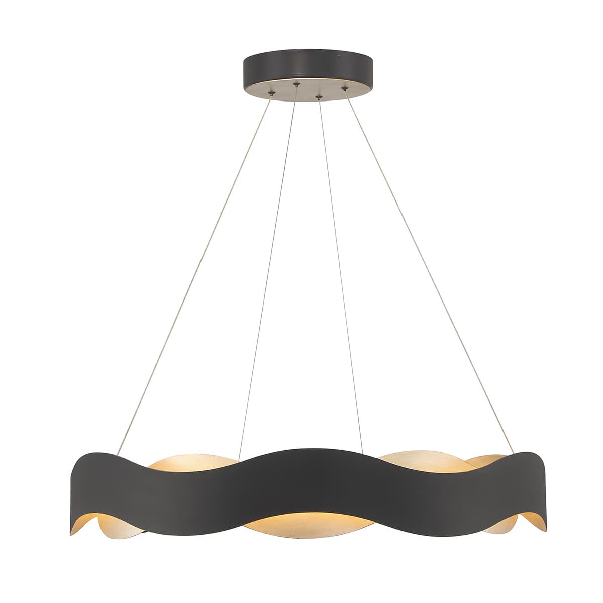 Vaughan 1 Light Chandeliers In Silver-Black