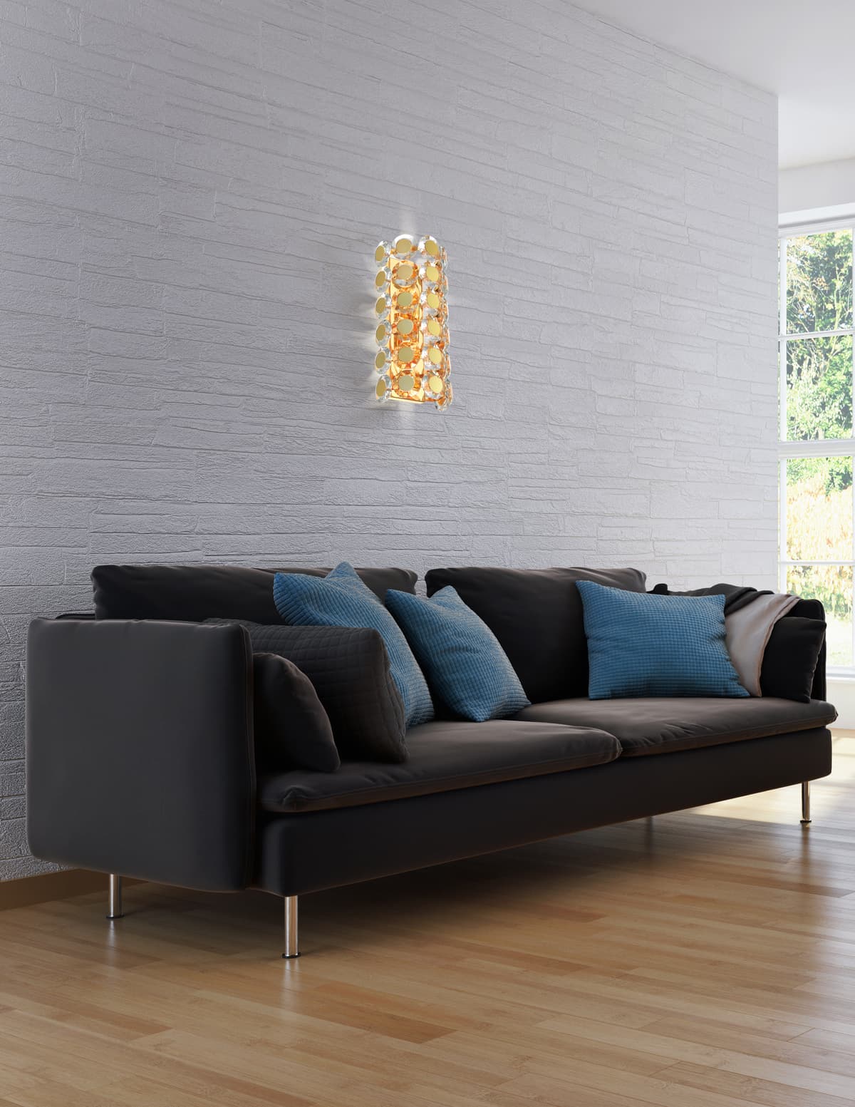 Perrene 2 Light Wall Sconce In Gold — view 4