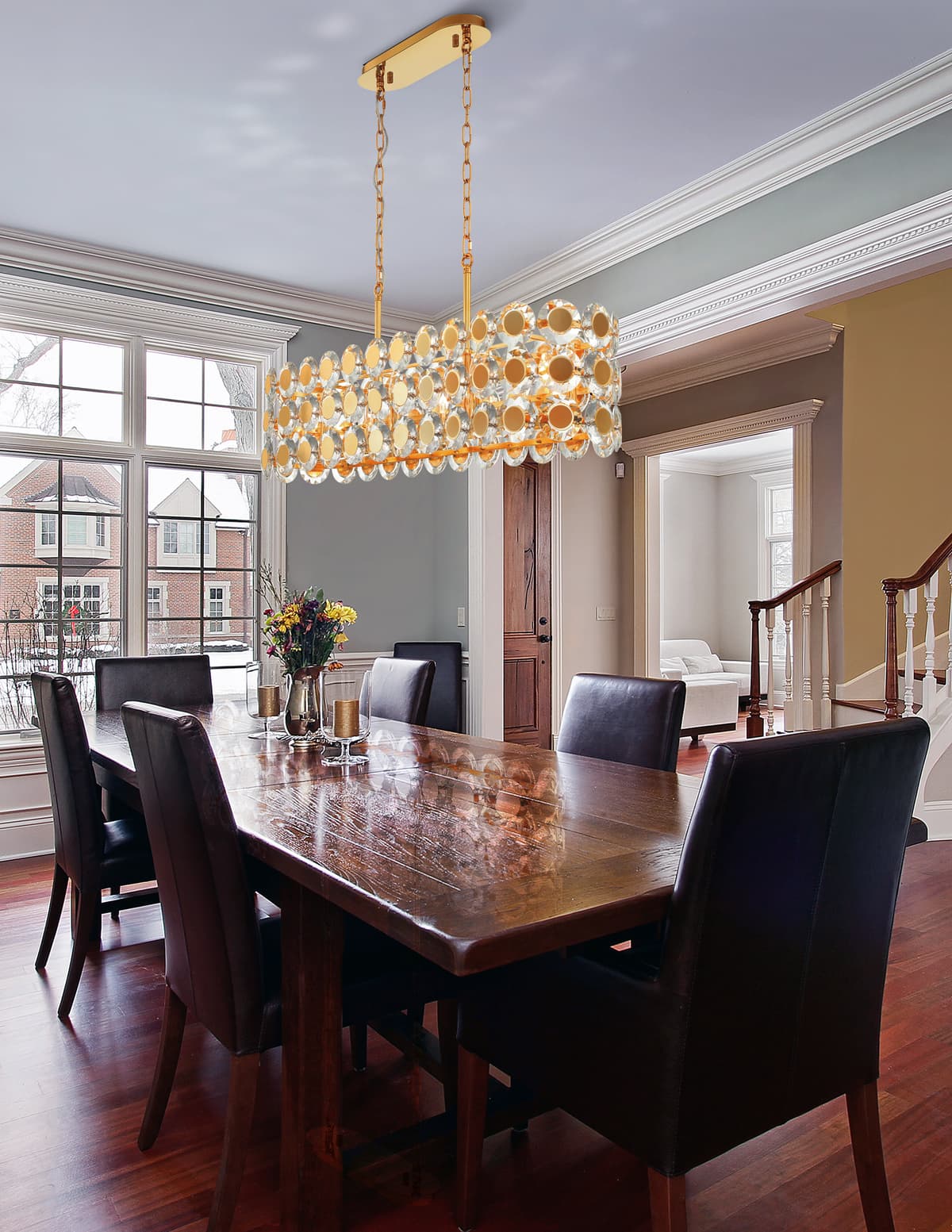 Perrene 8 Light Chandeliers In Gold — view 4