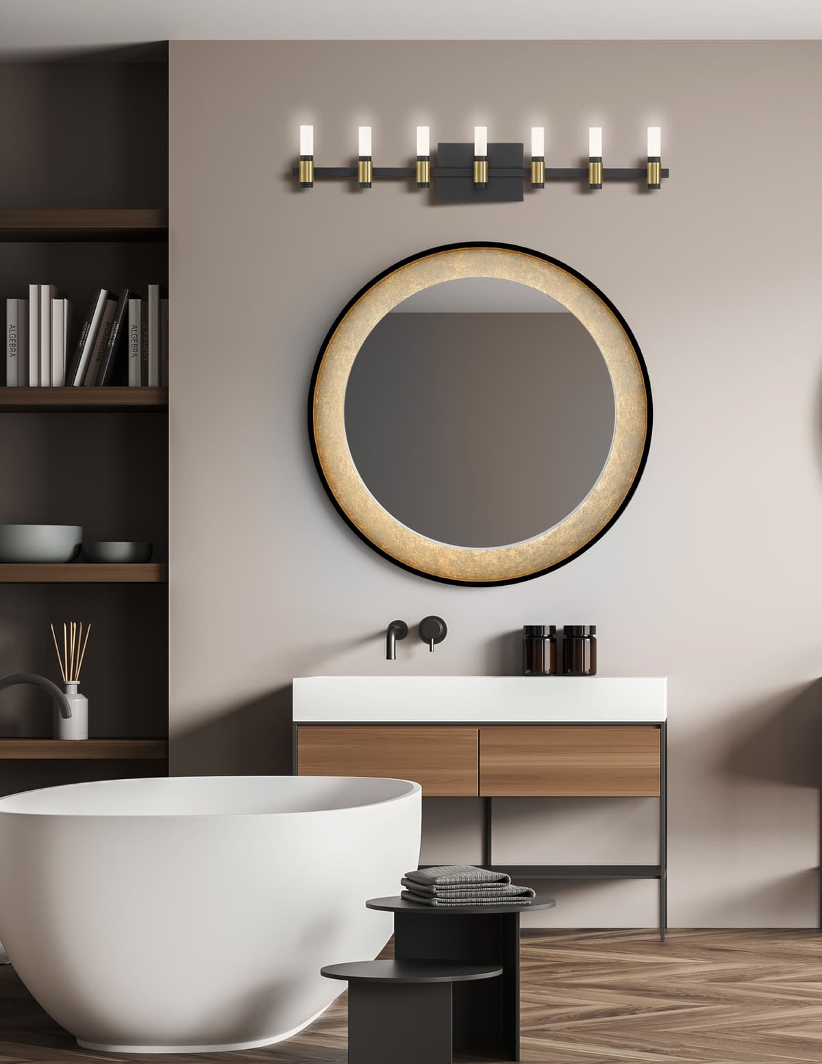 Albany 14 Light Vanity In Brass-Black — view 4