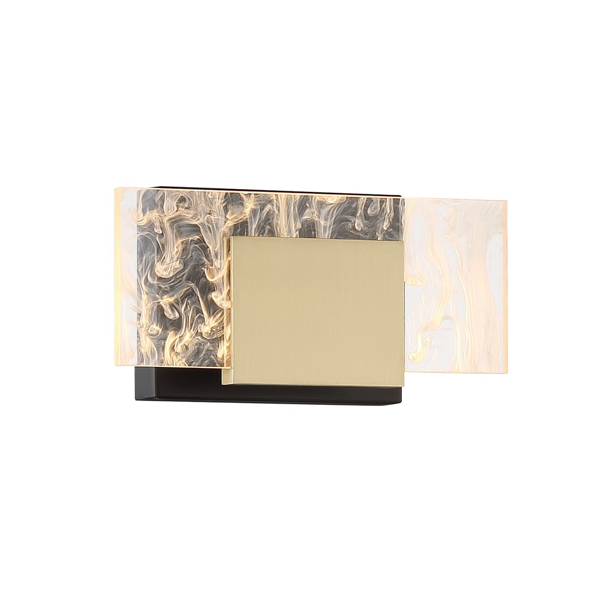 Kasha 1 Light Wall Sconce In Gold-Black — view 2