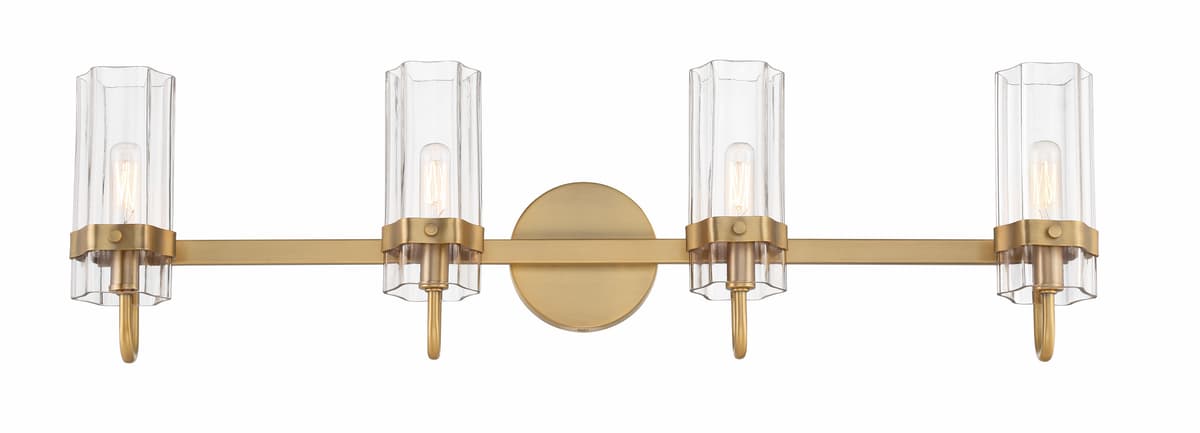 Brook 4 Light Vanity In Brass