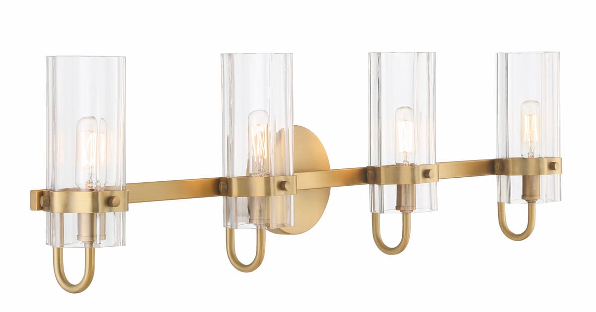 Brook 4 Light Vanity In Brass — view 2