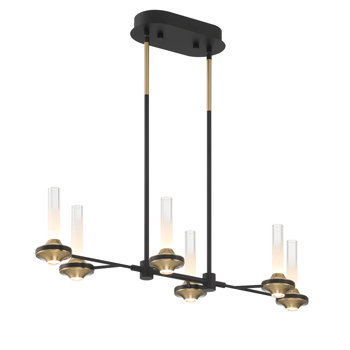 Torcia 12 Light Chandeliers In Black — view 3