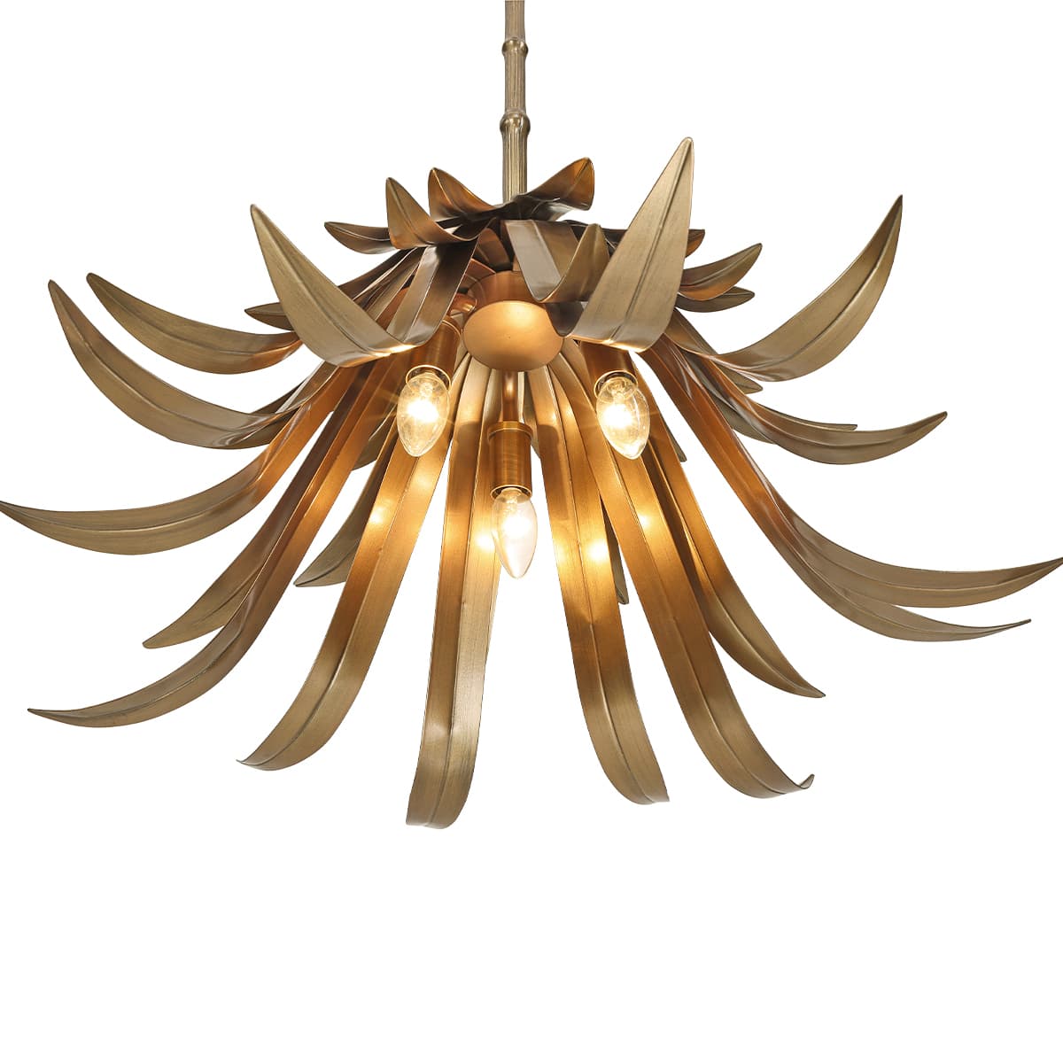 Kagra 3 Light Chandeliers In Brass — view 2