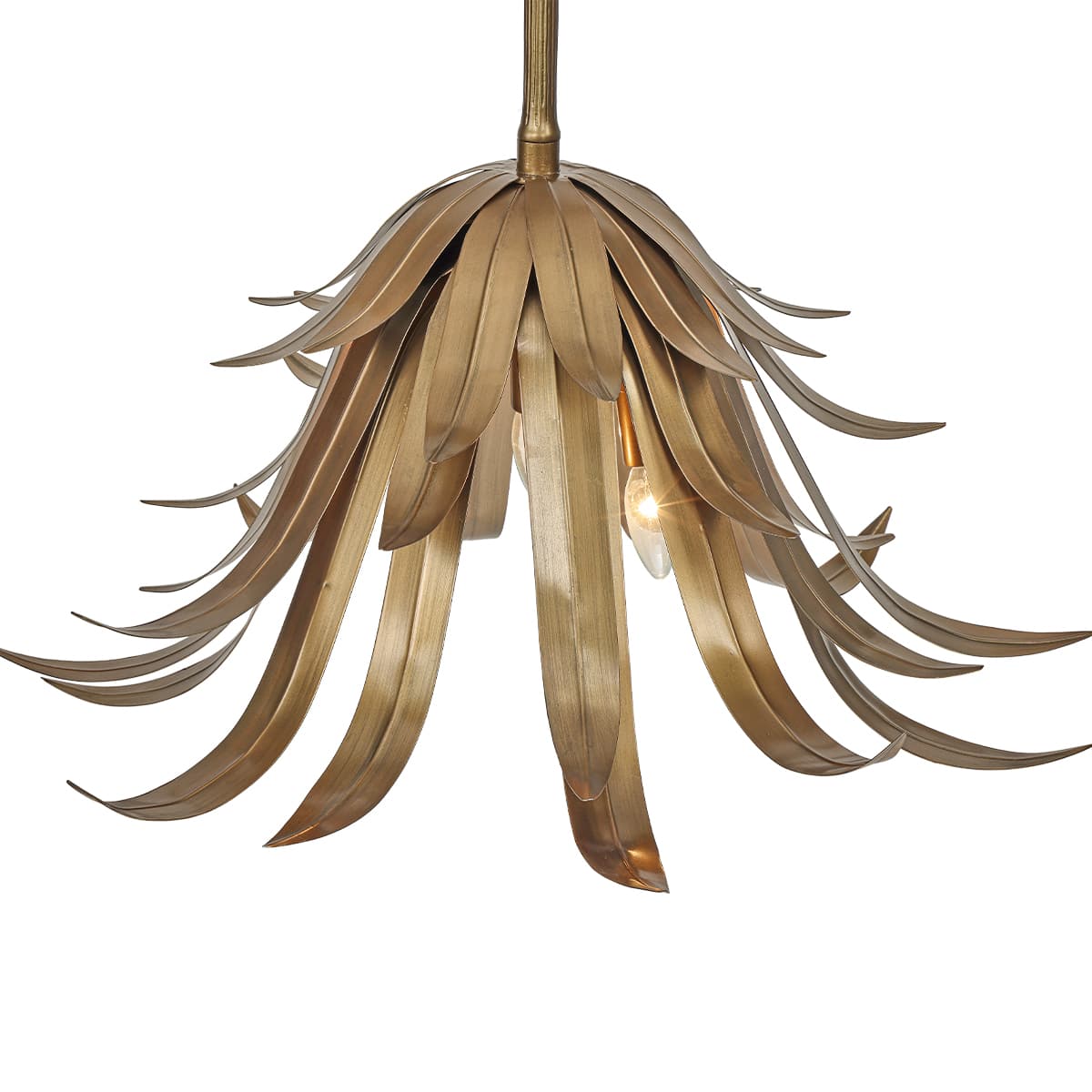Kagra 3 Light Chandeliers In Brass — view 3