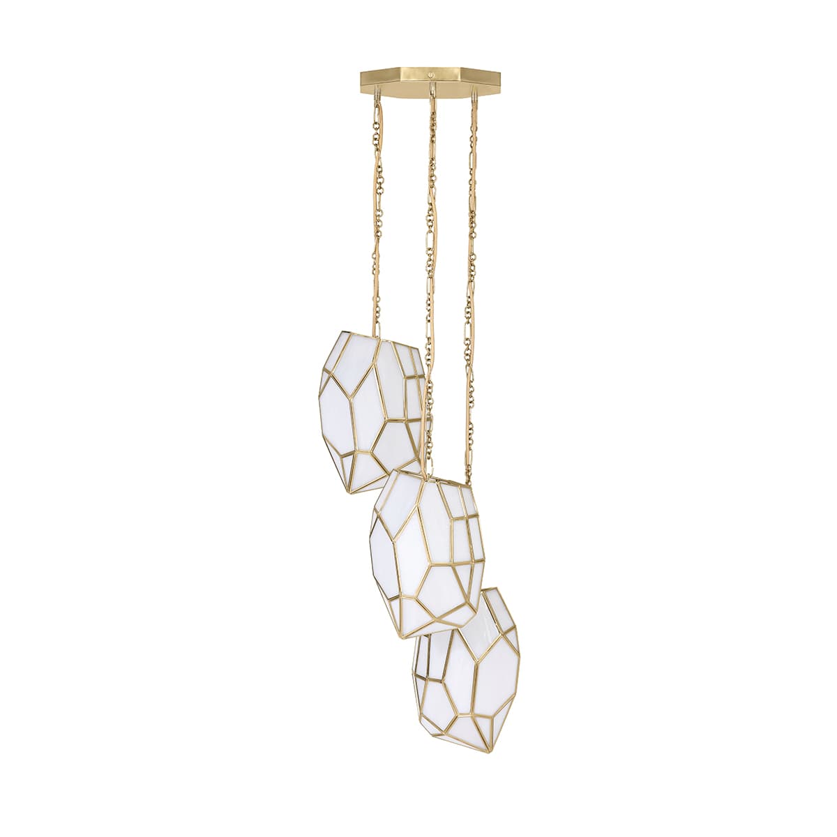 Heera 3 Light Chandeliers In Brass